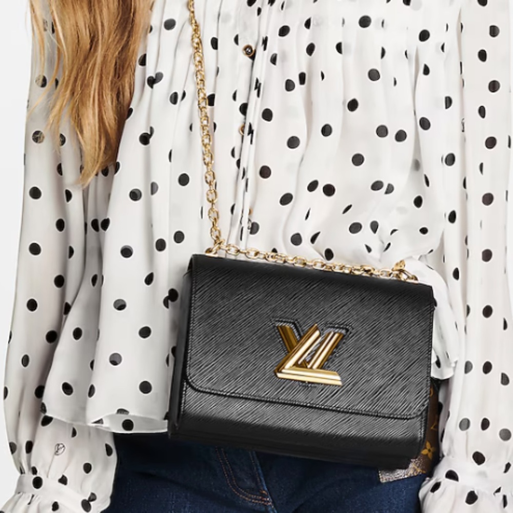 LOUIS VUITTON TWIST LADIES HANDBAG EPILEATHER BLACK - Picture 5 of 6